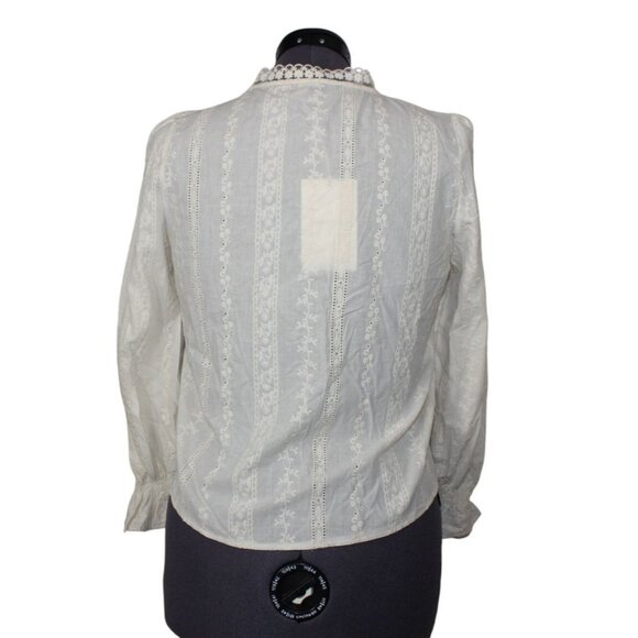 Metwo women's Victorian Gunne Sax style embroidered blouse L‎ - Picture 3 of 11